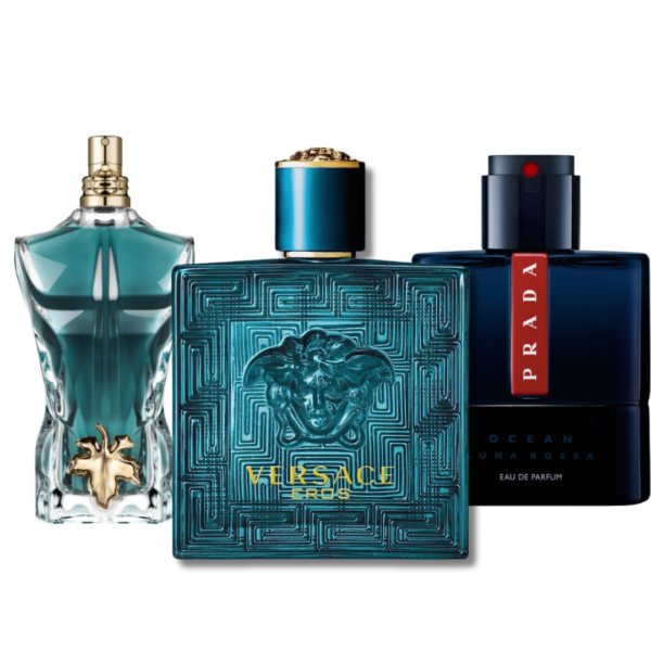 Pakje van 3 parfums: Prada Luna Rossa, Versace Eros, Le Beau (Eau de Parfum)